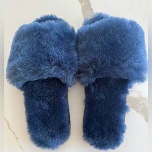 Blue Fuzzy Slippers